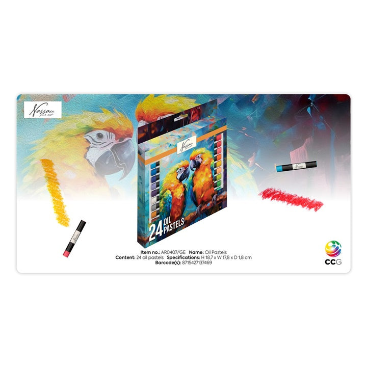 set pastel de ulei nassau 24 buc ro rmsar0407ge