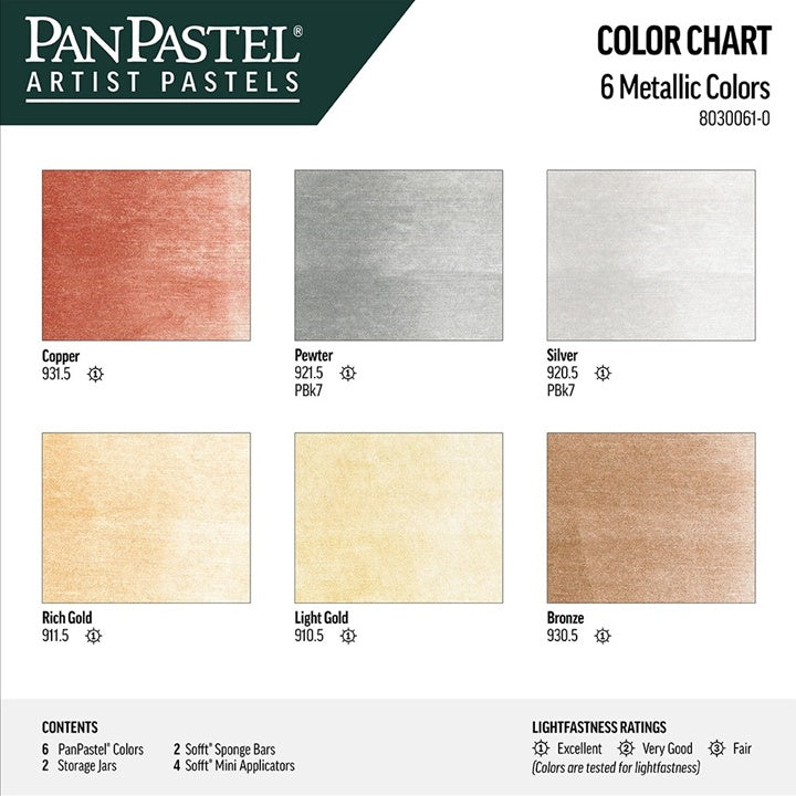 set pastel metalic panpastel auriu 6 bucati ro gdn80300610