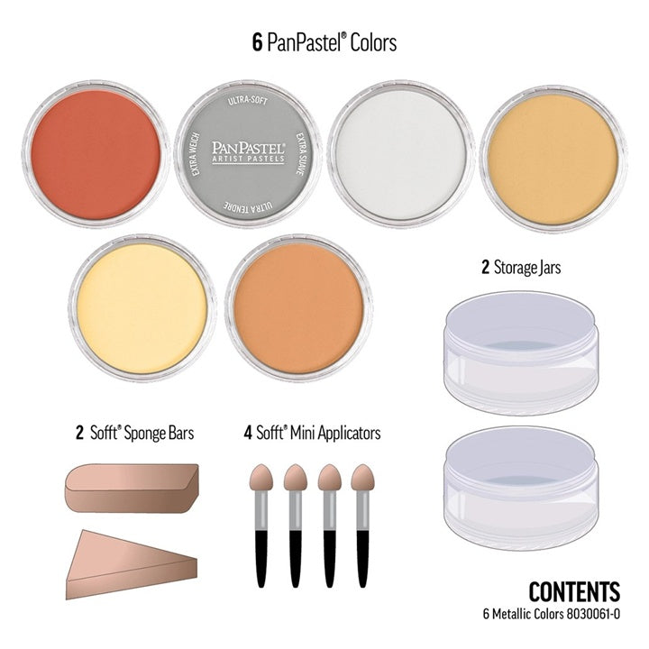 set pastel metalic panpastel auriu 6 bucati ro gdn80300610