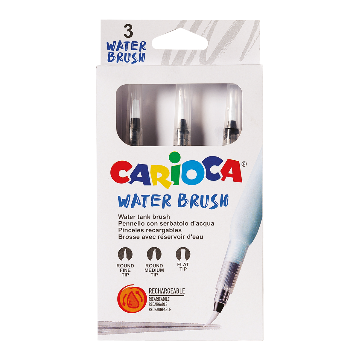 Set pensule cu rezervor de apă Carioca, 3 buc