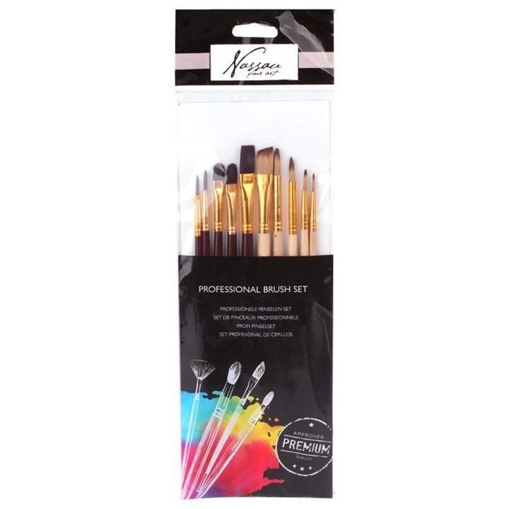 set pensule de pictura nassau fine art 10 buc ro rmsar0802ge