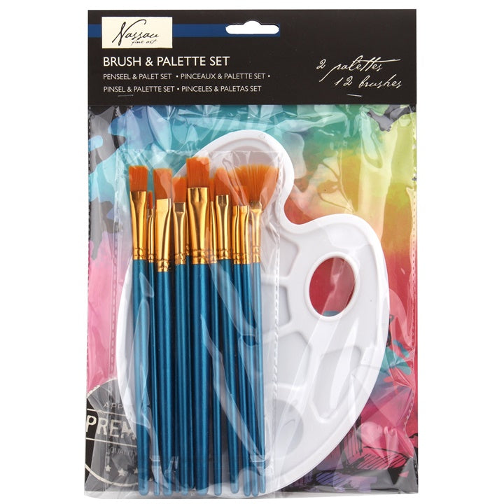 set pensule si palete nassau fine art 14 buc ro rmsar0805ge