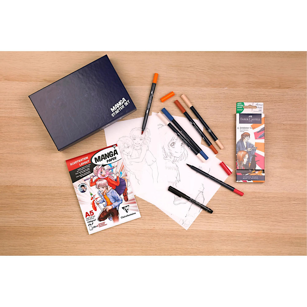 Set pentru desen manga CLAIREFONTAINE A5 - 25 file