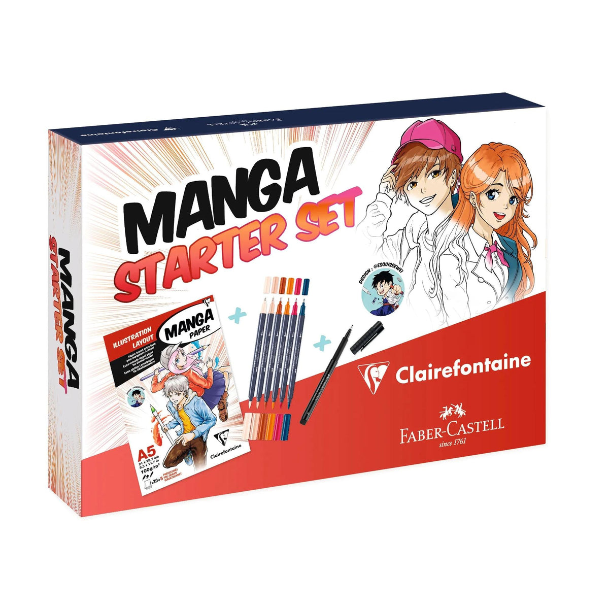 Set pentru desen manga CLAIREFONTAINE A5 - 25 file