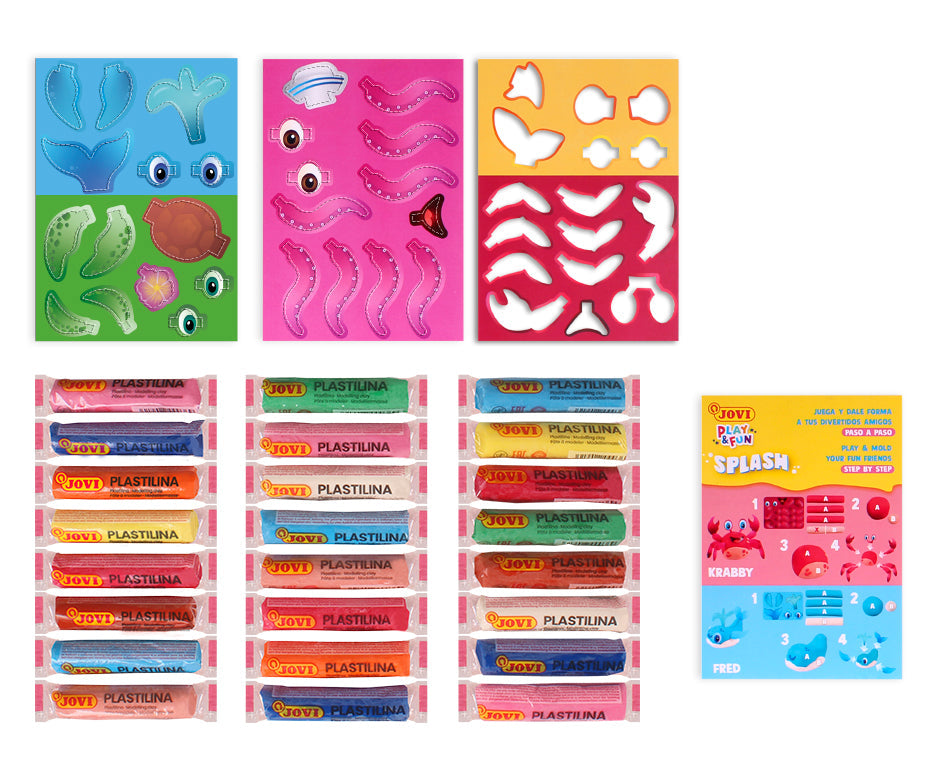 Set plastilină JOVI Play&Fun Splash 360 g în gentuță