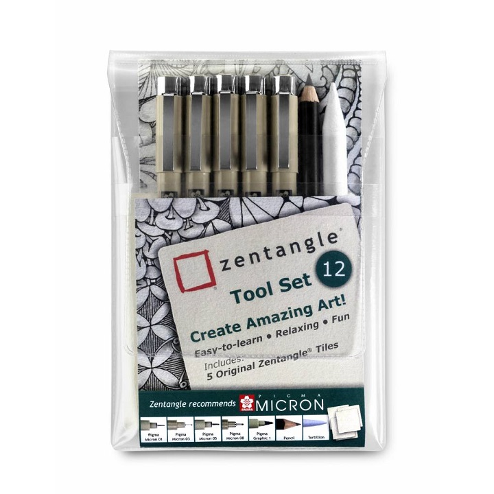 set sakura pigma micron 12 piese ro skrz12ptgb