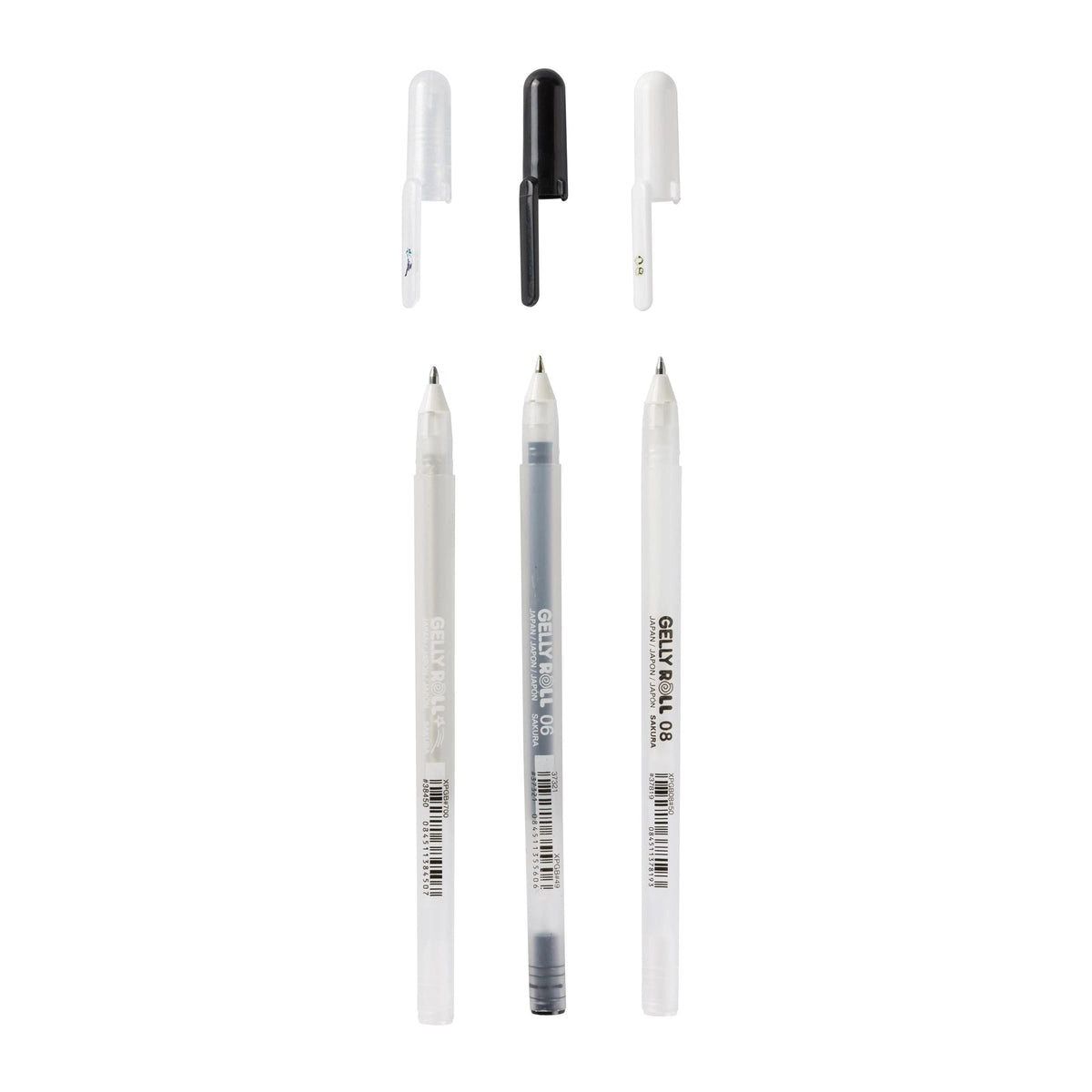 Set stilouri cu gel SAKURA Gelly / set 3 bucăți (transparent, negru, alb)