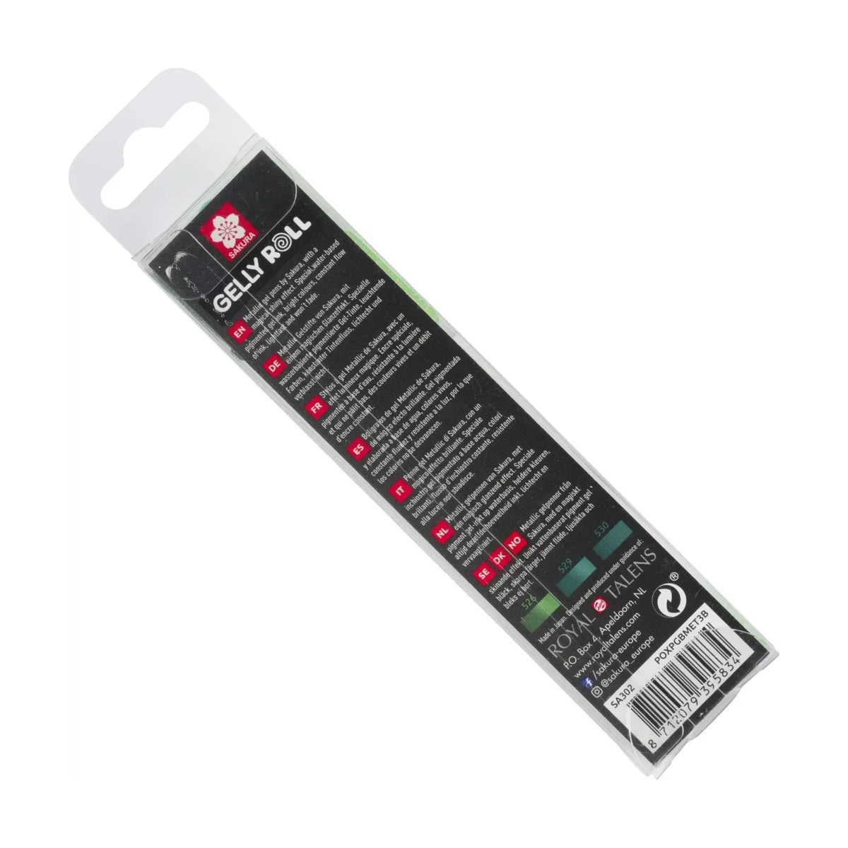 Set stilouri cu gel SAKURA Gelly / set 3 bucăți (transparent, negru, alb)