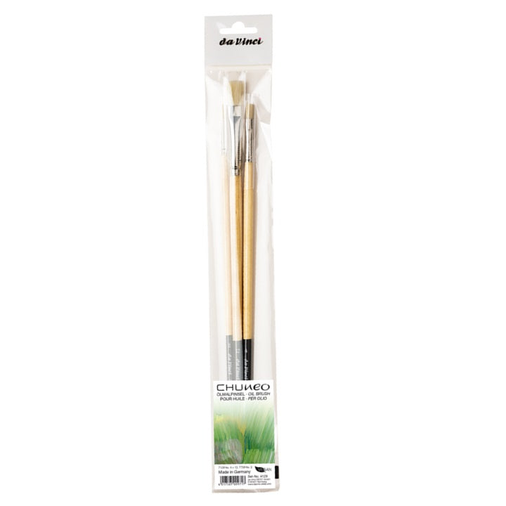 set vegan pensule chuneo 4129 pentru culorile in ulei da vinci 3 buc ro dvc4129