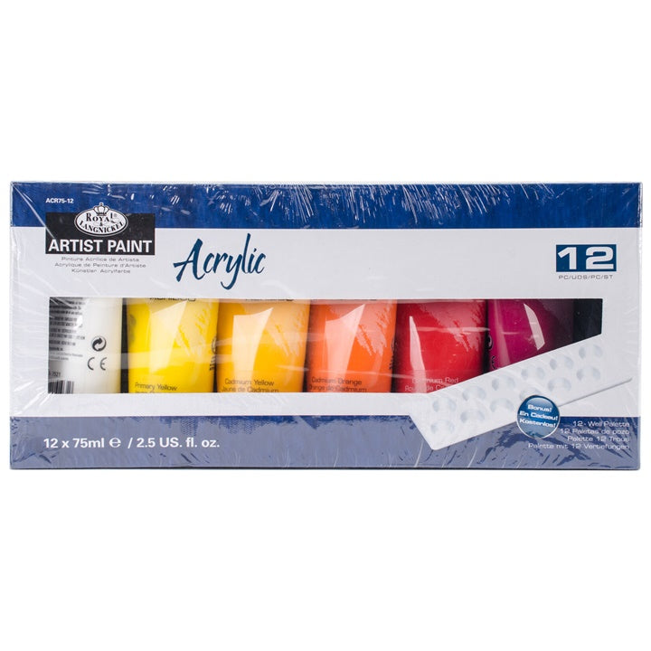 set vopsele acrilice artist paint 12 x 75 ml ro rlgacr75 12