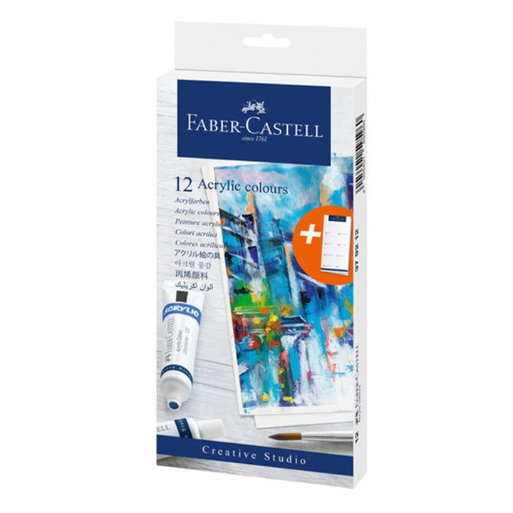 set vopsele acrilice in tub faber castell 12 buc ro fbc379212