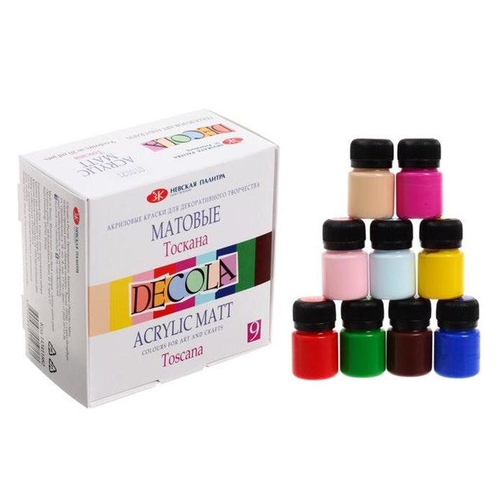set vopsele acrilice mate decola 9x20 ml ro nvp1434118