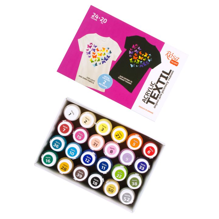set vopsele acrilice textile heart rosa talent 24x20 ml ro rsk13420217