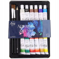 set vopsele acuarela nassau fine art 16 piese ro rmsar0500 21a