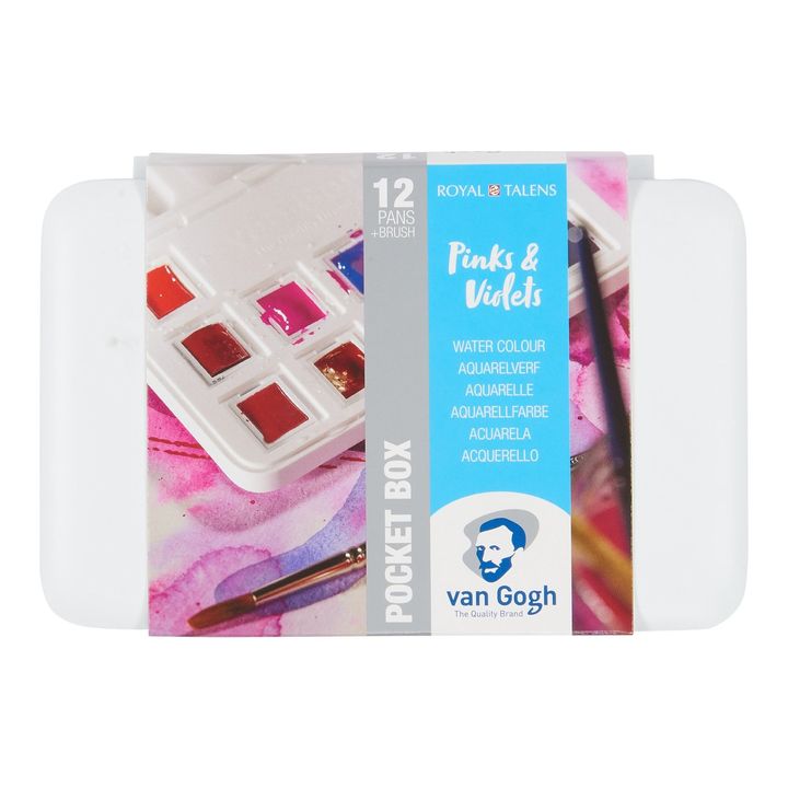 set vopsele acuarela van gogh nuante roz si mov 12 buc ro rtl20808642