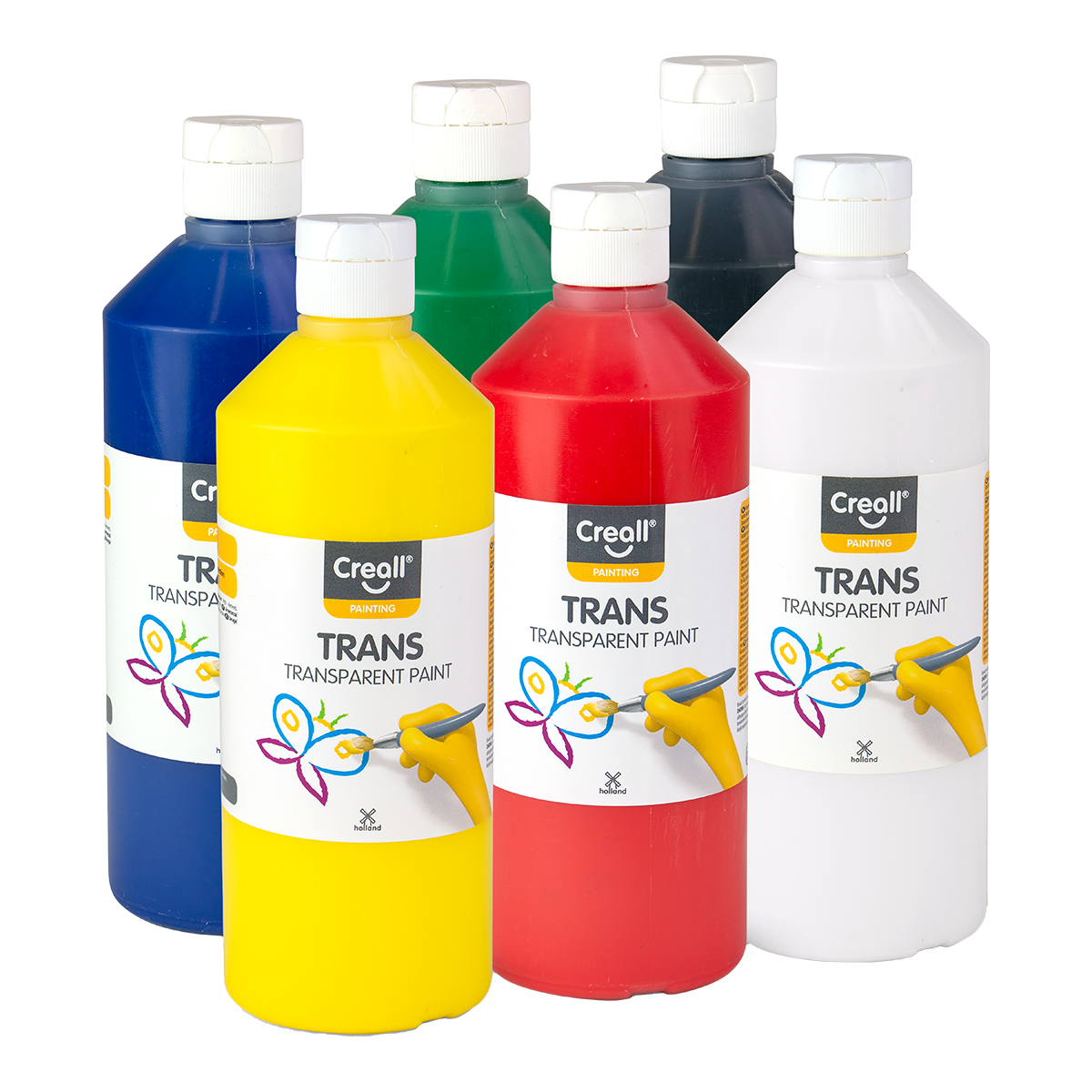 Set vopsele transparente Creall Trans, 6 × 500 ml