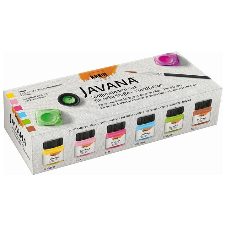 setul vopsea textila javana basic colors 6x20 ml ro krl90599