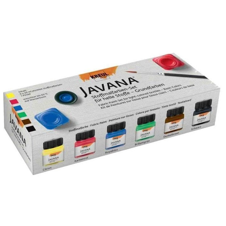 setul vopsea textila javana basic colors 6x20 ml ro krl90600