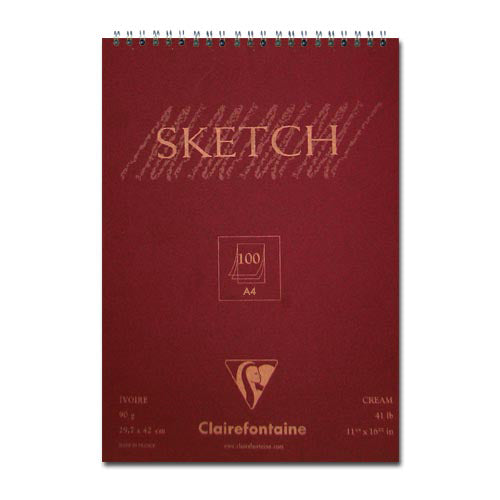 sketchbook pentru cu spirala 100 coli a4 a3 clairefontaine crem ro clr9664