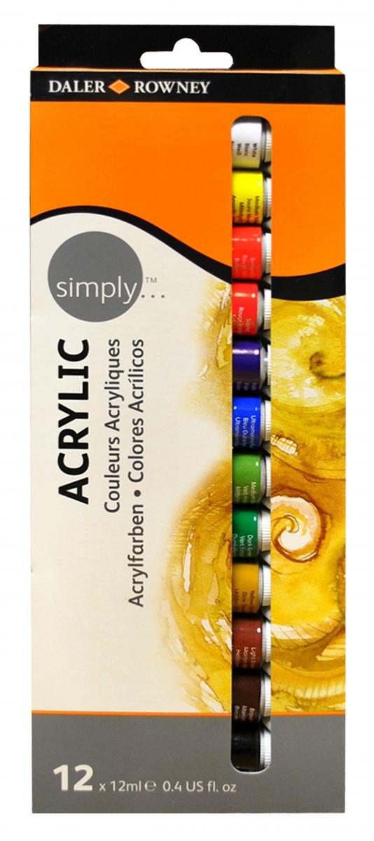 smpl set culori acrilice 12x12ml ro dlr126500012