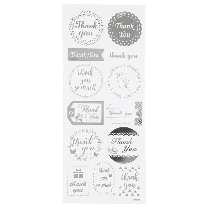 stickere decorative thank you silver ro cch29141
