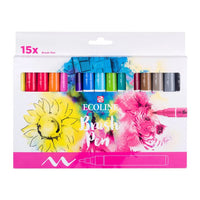 stilouri de acuarela ecoline brush pen 15 buc ro rtl11509023