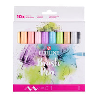 stilouri de acuarela ecoline brush pen pastel 10 buc ro rtl11509811