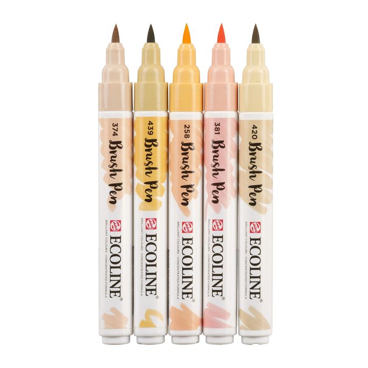 stilouri pentru acuarela ecoline brush pen beige pink ro rtl11509911