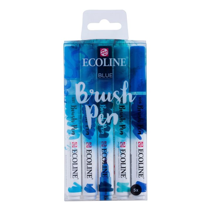 stilouri pentru acuarela ecoline brush pen blue ro rtl11509905