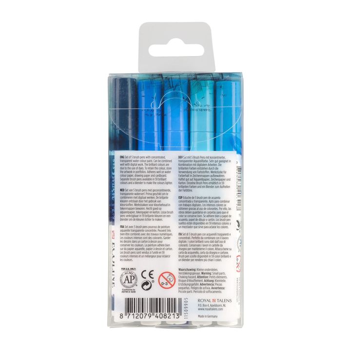 stilouri pentru acuarela ecoline brush pen blue ro rtl11509905