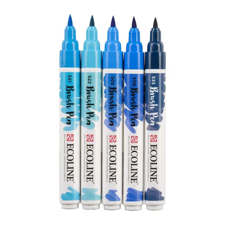 stilouri pentru acuarela ecoline brush pen blue ro rtl11509905