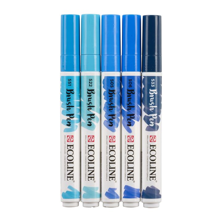 stilouri pentru acuarela ecoline brush pen blue ro rtl11509905