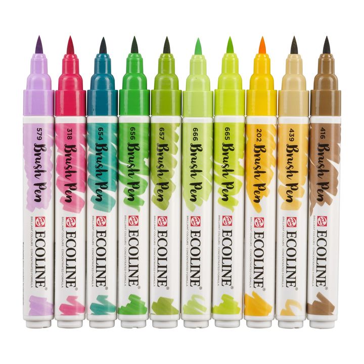 stilouri pentru acuarela ecoline brush pen botanic ro rtl11509804