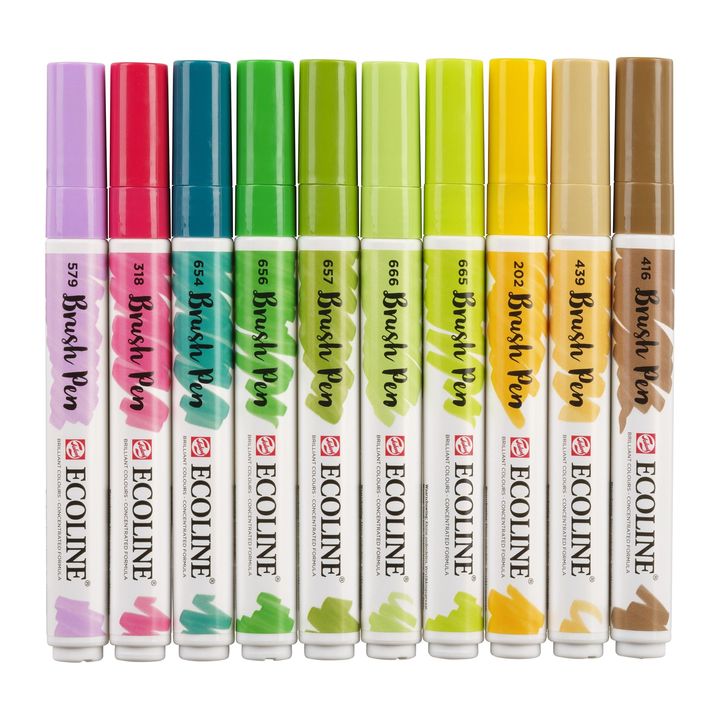 stilouri pentru acuarela ecoline brush pen botanic ro rtl11509804