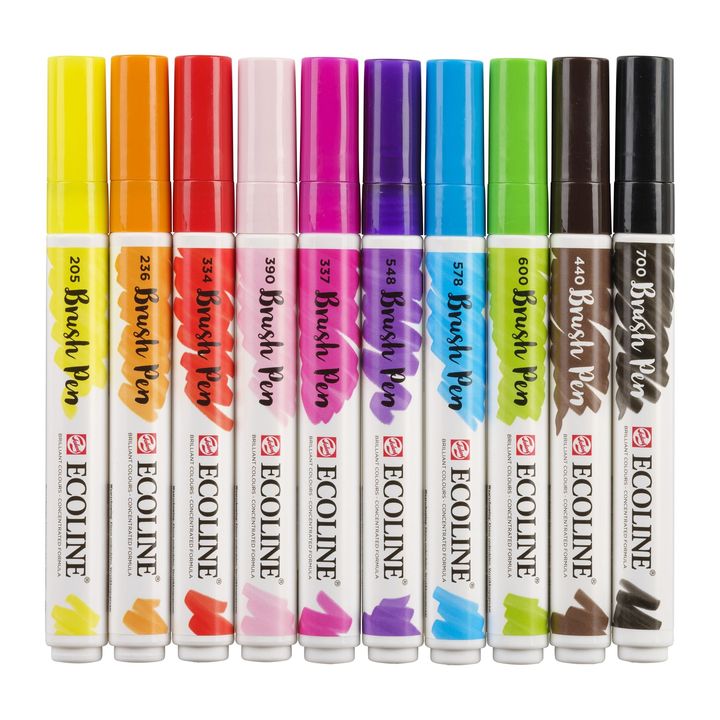 stilouri pentru acuarela ecoline brush pen bright ro rtl11509803