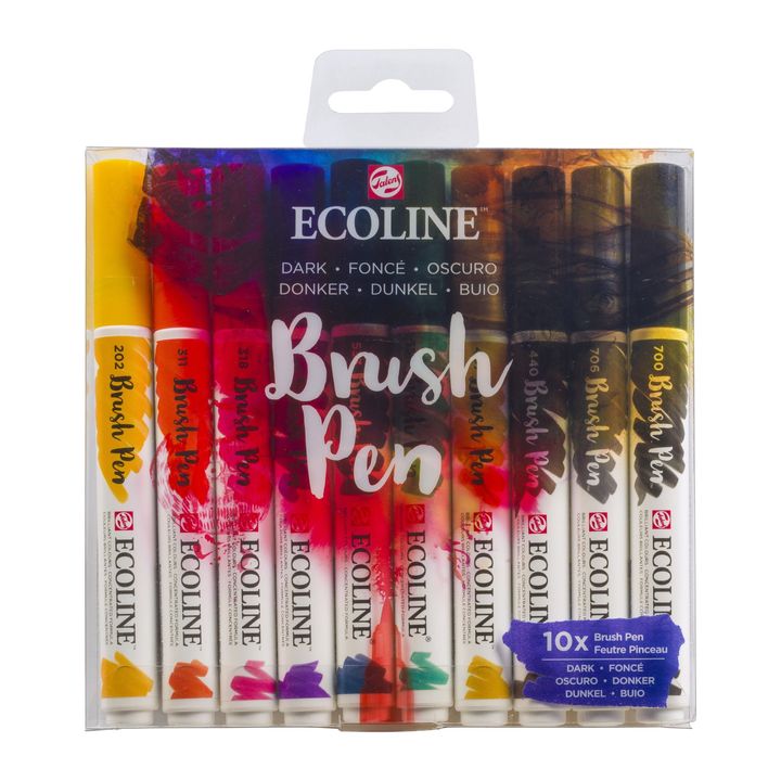 stilouri pentru acuarela ecoline brush pen dark ro rtl11509802