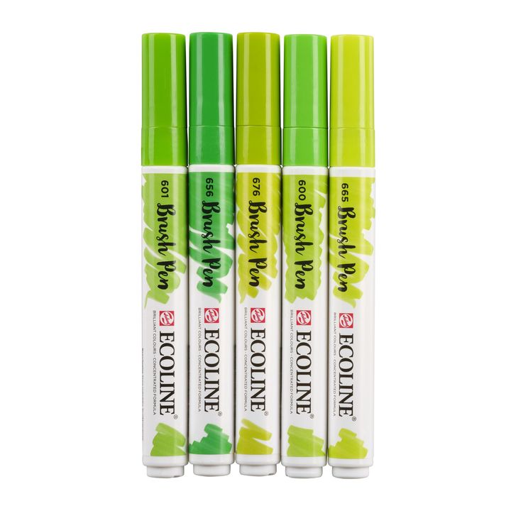 stilouri pentru acuarela ecoline brush pen green ro rtl11509906