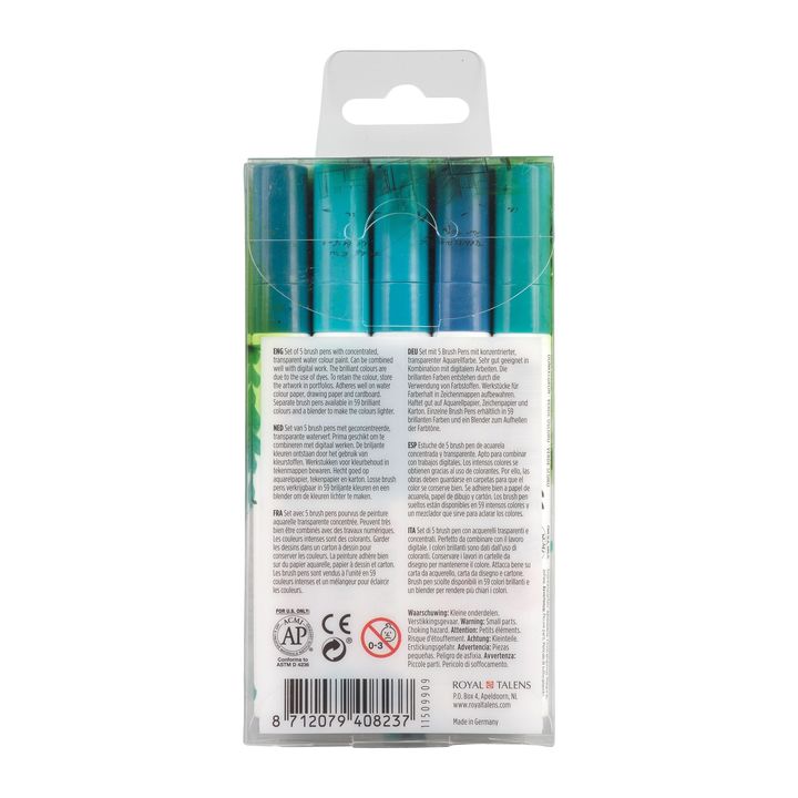 stilouri pentru acuarela ecoline brush pen green blue ro rtl11509909