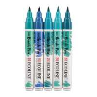 stilouri pentru acuarela ecoline brush pen green blue ro rtl11509909