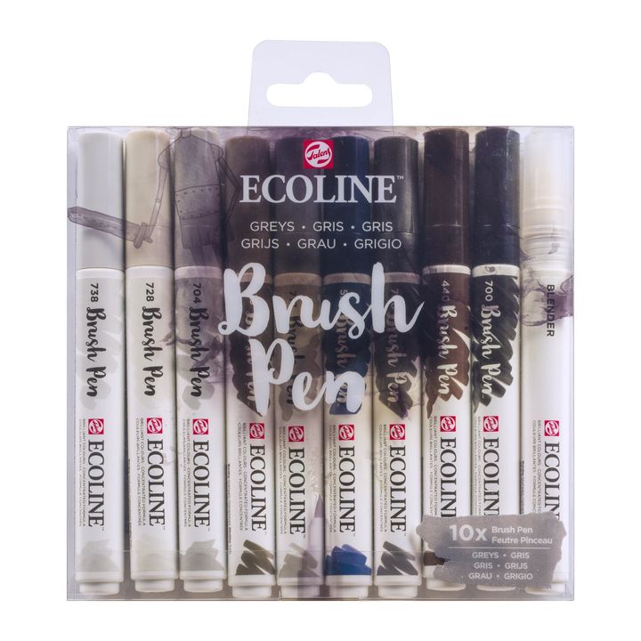 stilouri pentru acuarela ecoline brush pen greys ro rtl11509805