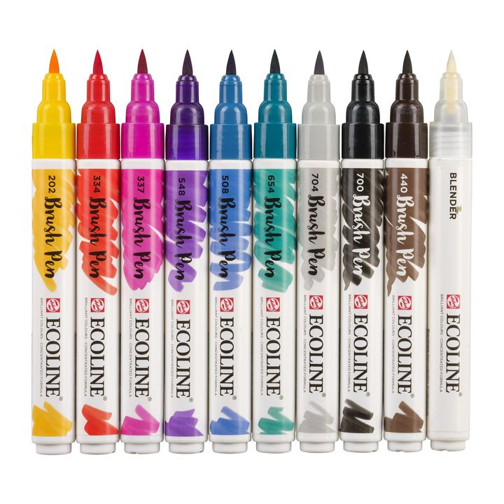 stilouri pentru acuarela ecoline brush pen hand lettering ro rtl11509800