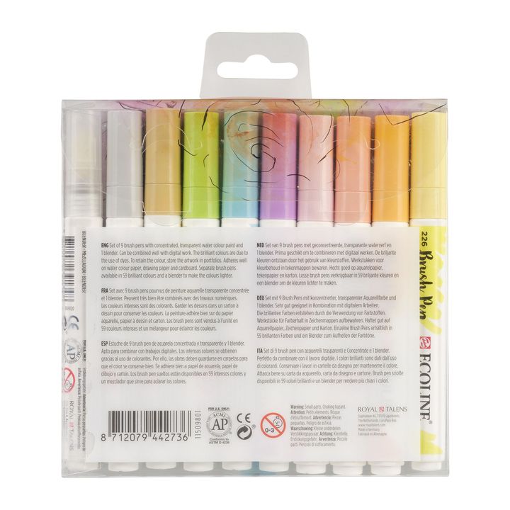 stilouri pentru acuarela ecoline brush pen pastel ro rtl11509801