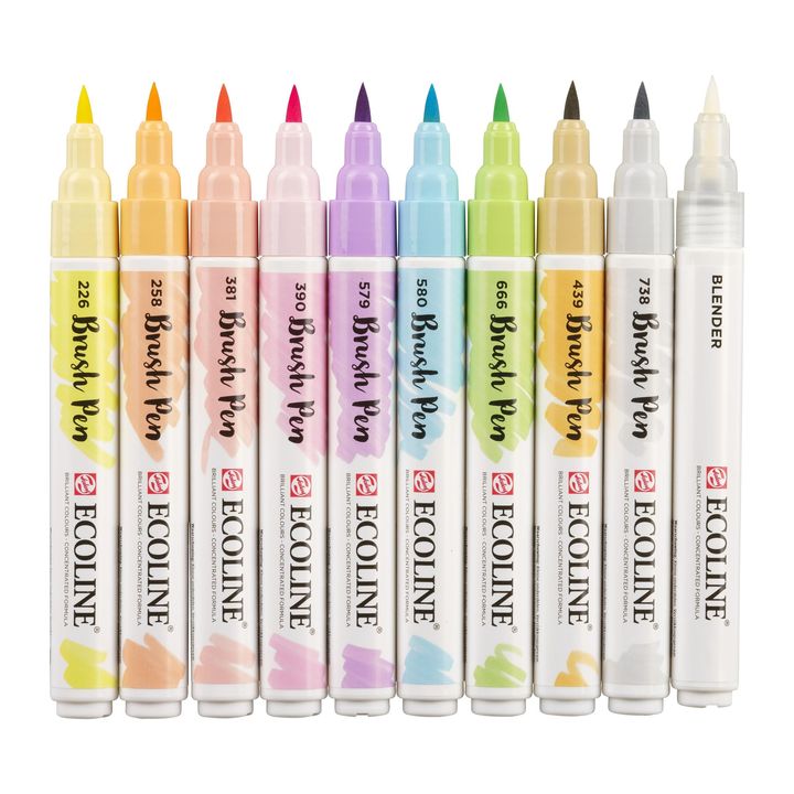 stilouri pentru acuarela ecoline brush pen pastel ro rtl11509801