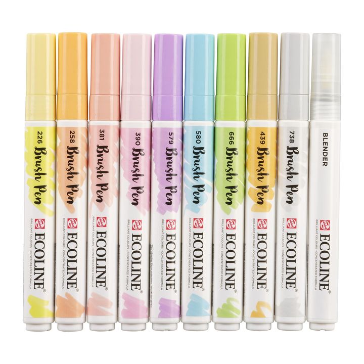 stilouri pentru acuarela ecoline brush pen pastel ro rtl11509801