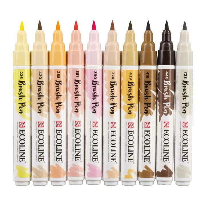 stilouri pentru acuarela ecoline brush pen skin ro rtl11509806