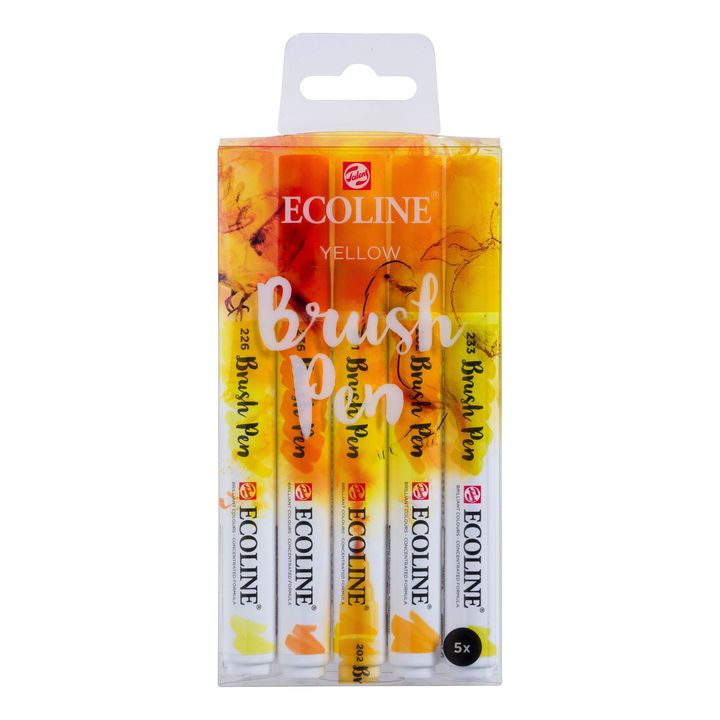 stilouri pentru acuarela ecoline brush pen yellow ro rtl11509902