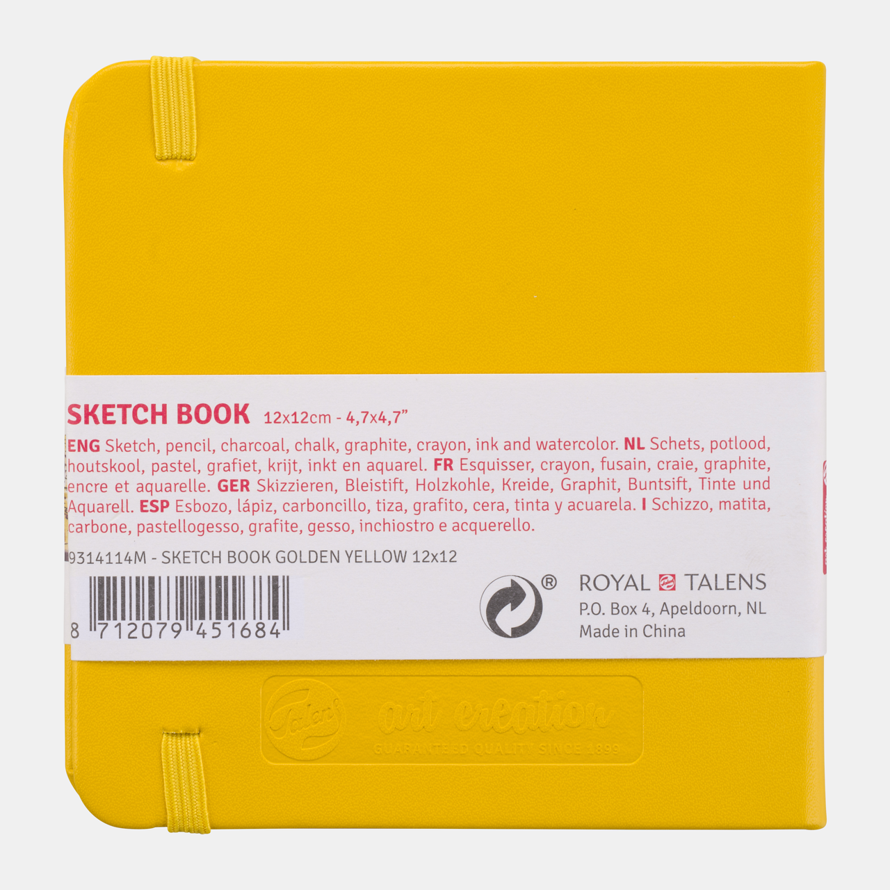 Caiet de schițe Talens Art Creation Golden Yellow 12 x 12 cm, 140 g/m², 80 file