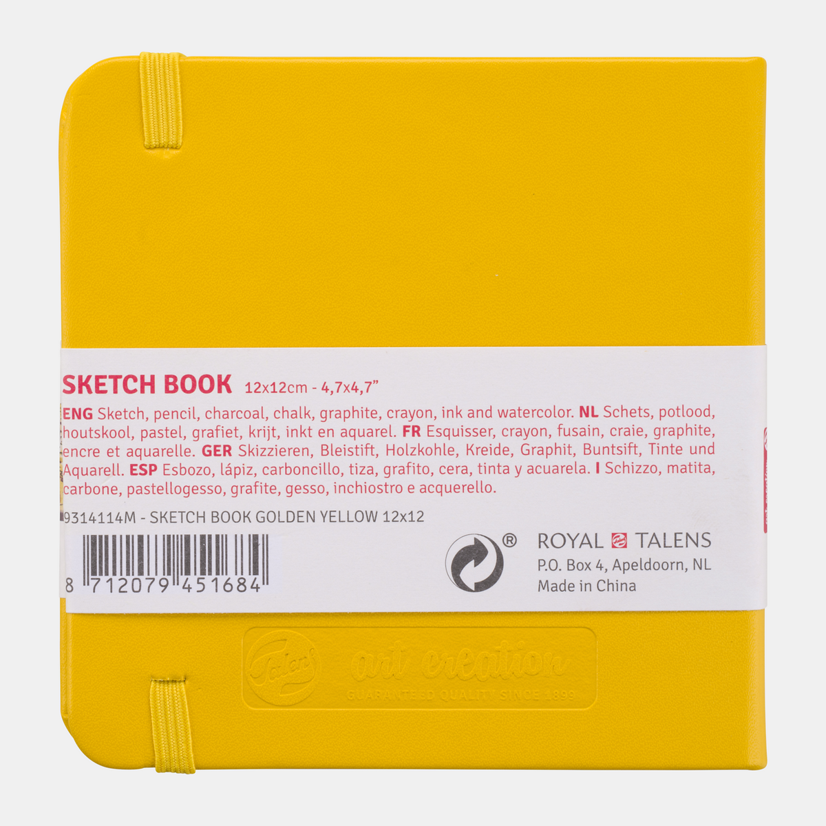 Caiet de schițe Talens Art Creation galben auriu 12 x 12 cm, 140 g/m², 80 file