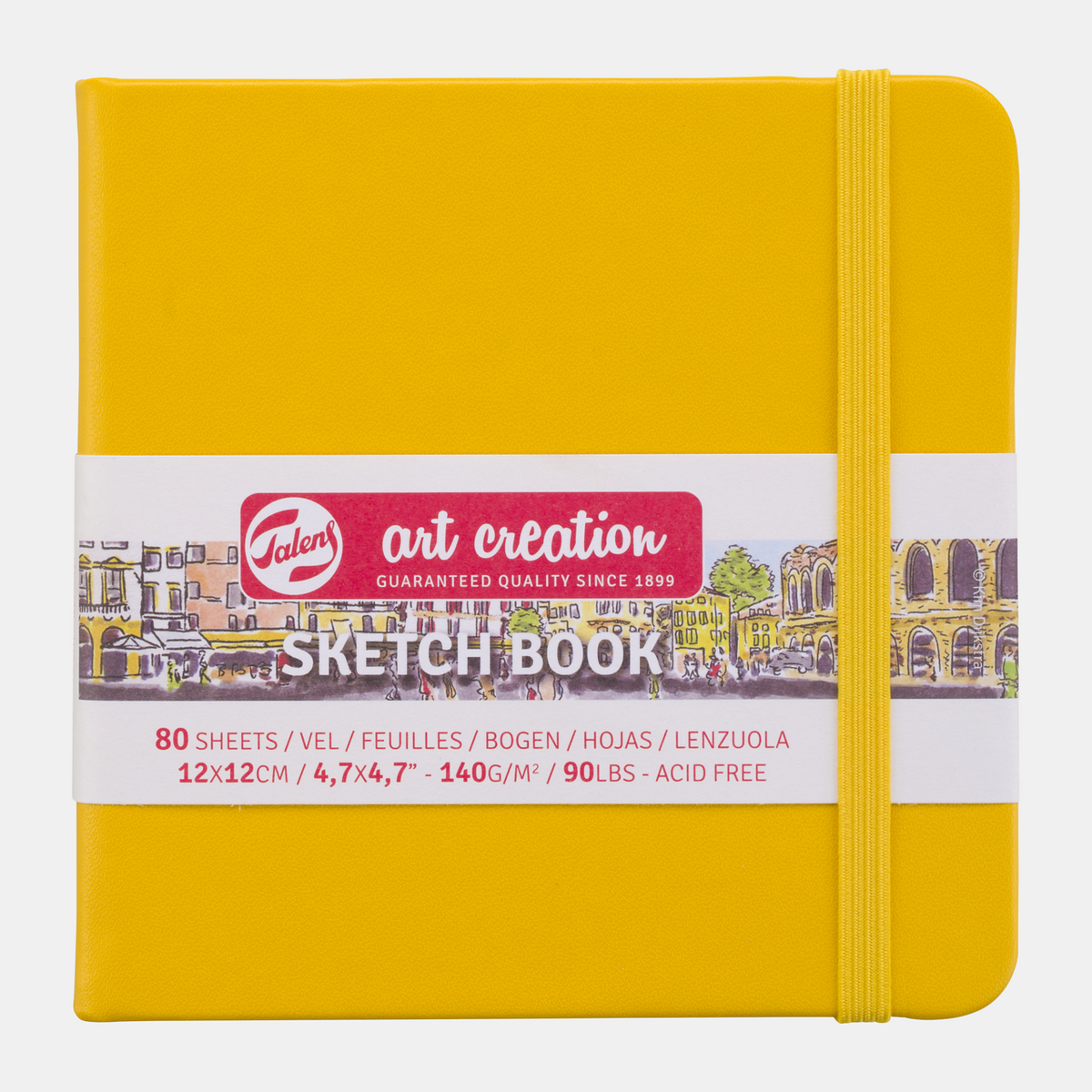 Caiet de schițe Talens Art Creation galben auriu 12 x 12 cm, 140 g/m², 80 file