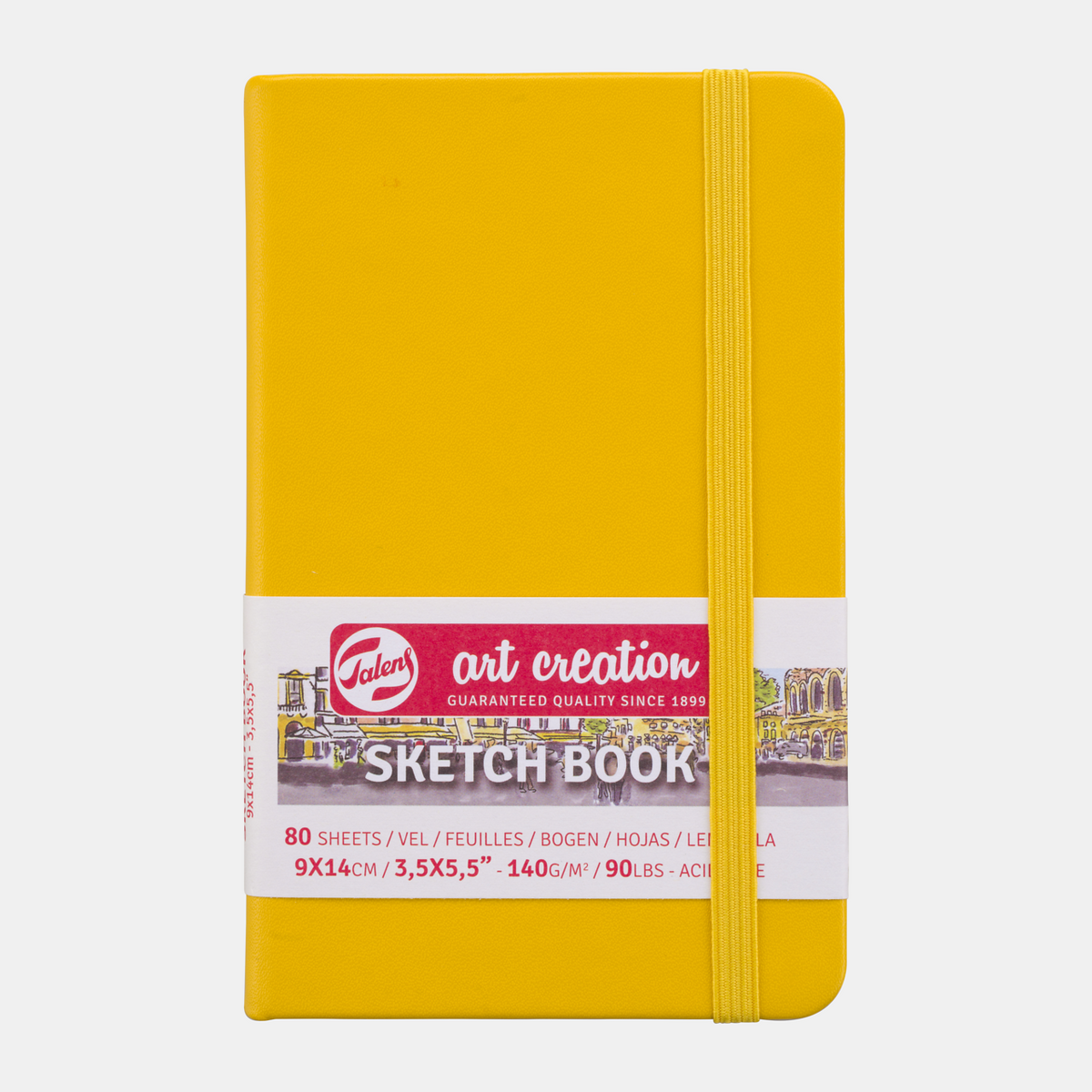 Caiet de schițe Talens Art Creation Golden Yellow 9 x 14 cm, 140 g, 80 file - copertă dură